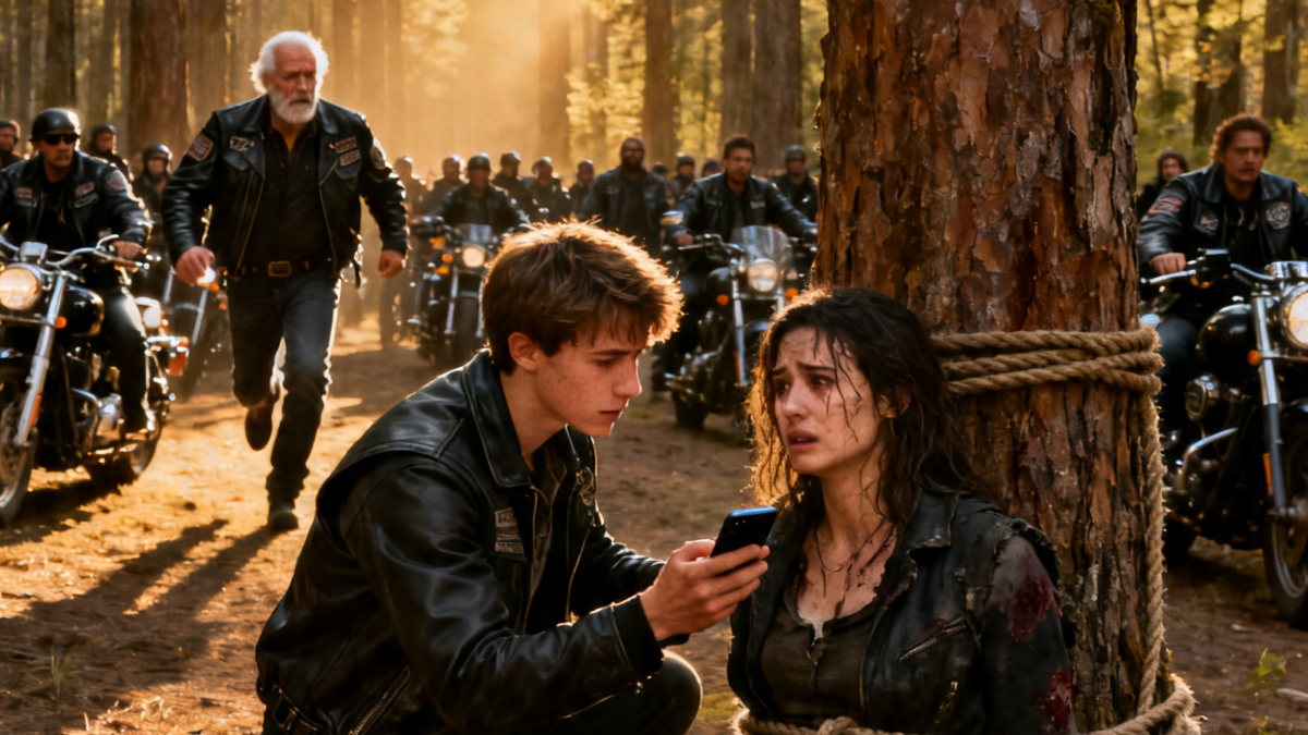 AN 8-YEAR-OLD FOUND A BIKER’S WIFE CHAINED TO A TREE – WHAT HE DID NEXT MADE 3,000 RIDERS ROLL INTO HIS TOWN