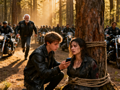 AN 8-YEAR-OLD FOUND A BIKER’S WIFE CHAINED TO A TREE – WHAT HE DID NEXT MADE 3,000 RIDERS ROLL INTO HIS TOWN