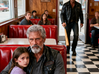 A BRUISED LITTLE GIRL HID UNDER THE DINER COUNTER – THEN A BROKEN BIKER STOOD BETWEEN HER AND THE MAN WHO OWNED THE COUNTY
