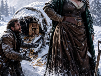 He Said His Curvy Wife Was Too Heavy to Save… But the Wagon She Buried Beneath the Blizzard Became the Grave That Exposed His Gold, His Lie, and His Frozen Mercy.