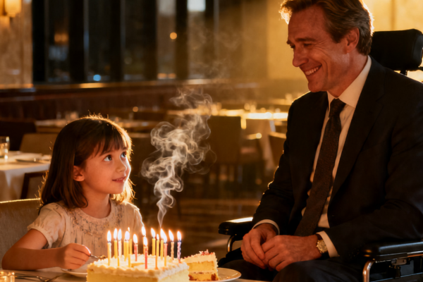 PARALYZED CEO SAT ALONE WITH HIS BIRTHDAY CAKE – THEN A LITTLE GIRL ASKED, “CAN I SIT WITH YOU?”