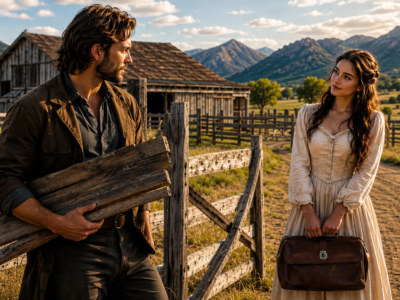 “Your Father Sent Me,” the Penniless Widow Said from His Porch—Then the Scarred Rancher Saw the Locket That Should Have Been Buried with Him.
