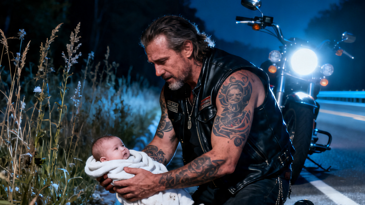 A HELLS ANGEL FOUND A 10-DAY-OLD BABY CRYING ON THE HIGHWAY – THEN DISCOVERED THE NOTE THAT CHANGED EVERYTHING