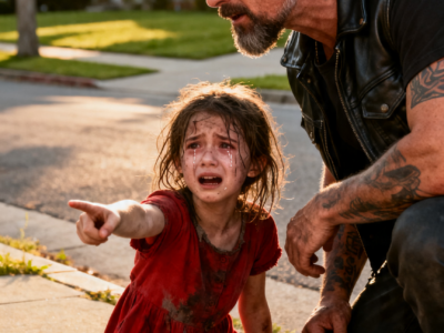 A LITTLE GIRL WHISPERED, “MY DAD HURT MY MOM” – THEN A HELLS ANGEL FOLLOWED HER HOME AND EXPOSED THE TRUTH