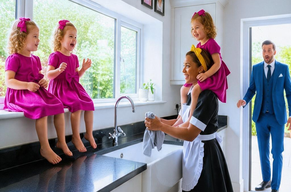 The Billionaire Came Home Early and Heard His Silent Triplets Singing—Then He Saw Who Had Taught Them to Speak Again