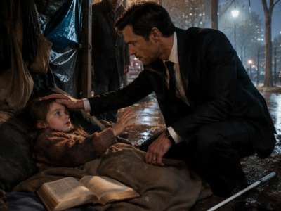 The Blind Mafia Boss Waited for the Poor Little Girl Who Had Been Describing the Sky to Him, but When She Never Returned, Alessandro Found Her Dying Behind the Park—Then Her Mother’s Worn Bible Forced Him to Choose Between the Criminal Empire He Ruled and the Child Who Called Him Father