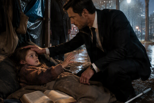 The Blind Mafia Boss Waited for the Poor Little Girl Who Had Been Describing the Sky to Him, but When She Never Returned, Alessandro Found Her Dying Behind the Park—Then Her Mother’s Worn Bible Forced Him to Choose Between the Criminal Empire He Ruled and the Child Who Called Him Father