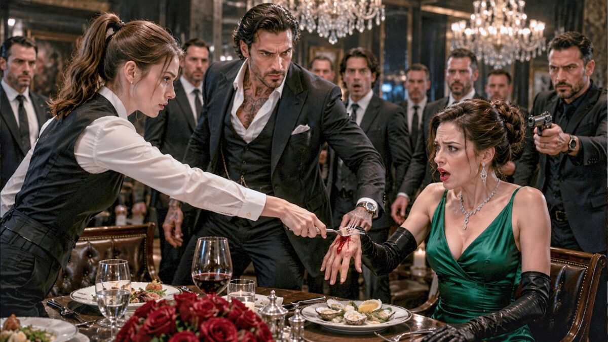 THEY CALLED THE TERRIFIED WAITRESS CLUMSY AFTER SHE DROPPED A FORK—UNTIL IT EXPOSED THE MAFIA BOSS’S FIANCÉE AS HIS ASSASSIN, AND HE ROSE BEFORE THE ENTIRE UNDERWORLD TO SAY, “FROM THIS MOMENT ON, SOPHIE MILLER IS UNDER MY PROTECTION”