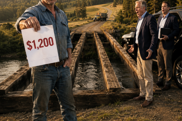 the bank charged him $1,200 to cross the bridge his father built—so the farmer removed the one thing their 600 acres couldn’t live without