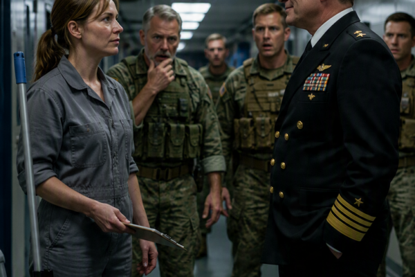 The SEAL Admiral Mocked the Quiet Maintenance Woman and Asked Her Call Sign — Then an Old Operator Saw the Scar on Her Wrist and Stopped Laughing…