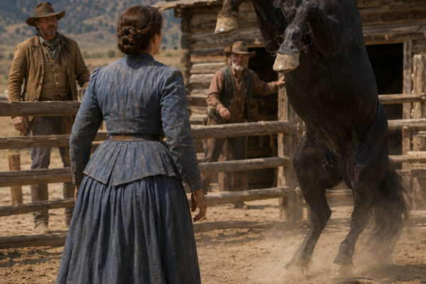They Called the Black Mare Too Dangerous to Live After She Nearly Killed a Ranch Hand—Then a Grieving Widow Walked Into the Corral Empty-Handed, Refused to Let Anyone Touch the Rifle, and Saw What the Lonely Rancher Had Missed in the Horse’s Terrified Eyes