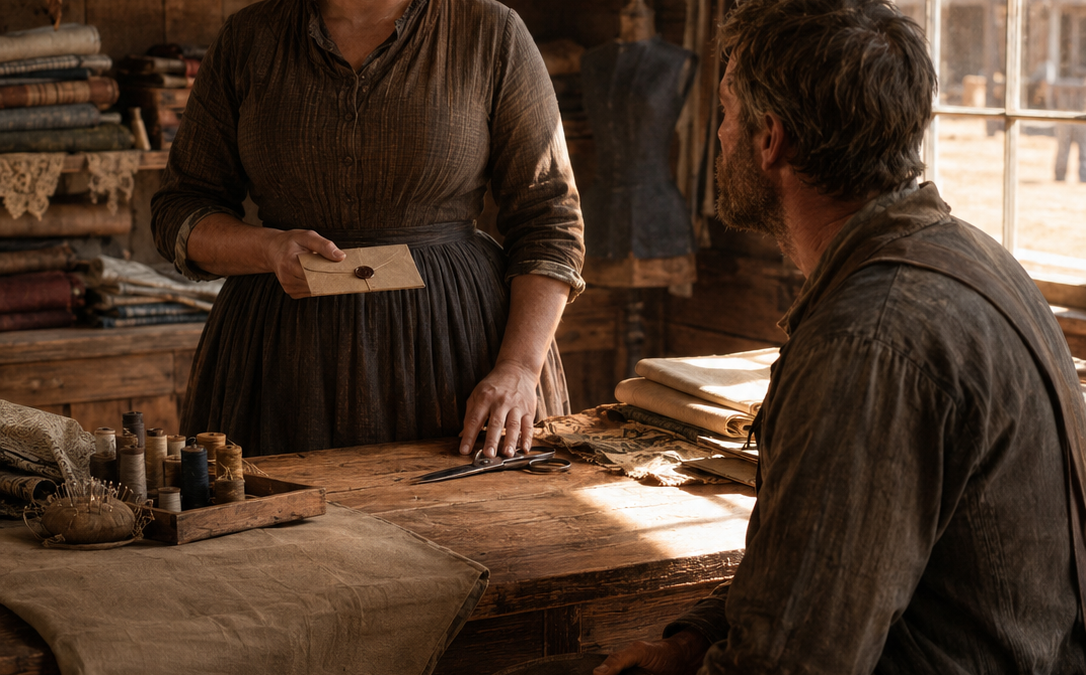 Her Sister Sent a Stranger to Her Montana Sewing Shop Without Permission—Then Cowboy Nathan Walker Sat Down, Said He Had Not Come to Fix Abigail Carter, and Asked for Ten Minutes to Prove He Saw the Woman Willow Ridge Had Spent Years Teaching Her to Hide