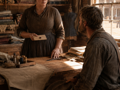 Her Sister Sent a Stranger to Her Montana Sewing Shop Without Permission—Then Cowboy Nathan Walker Sat Down, Said He Had Not Come to Fix Abigail Carter, and Asked for Ten Minutes to Prove He Saw the Woman Willow Ridge Had Spent Years Teaching Her to Hide