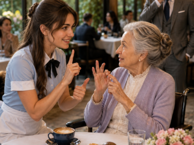 Shy Waitress Greeted the Deaf Mother of the Millionaire — Her Sign Language Shocked Everyone!