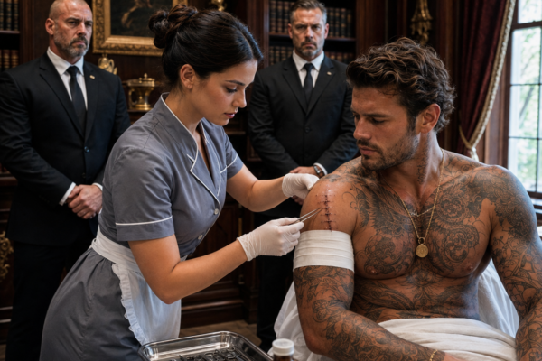 Twenty surgeons were ready to take the Mafia billionaire’s arm, but his young housekeeper pointed at one black stitch and whispered, “Don’t cut him yet”, then she noticed something nobody had checked…
