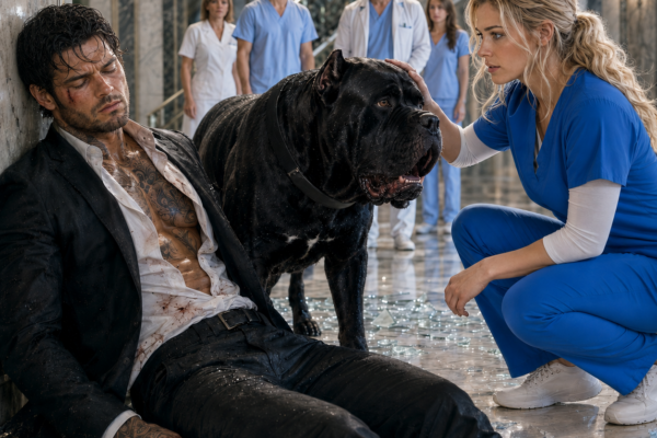 His Guard Dog Wouldn’t Let Anyone Touch the Unconscious Mafia Boss, Until a Poor Nurse Removed Her Gloves and Knelt Down, Then She Noticed Who the Dog Refused to Trust…