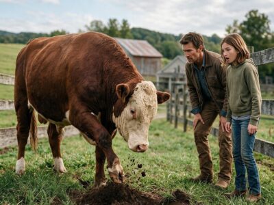 his stubborn ox kept digging at one dead patch of pasture—then the single father uncovered what a forgotten farm family had buried there nearly a century ago