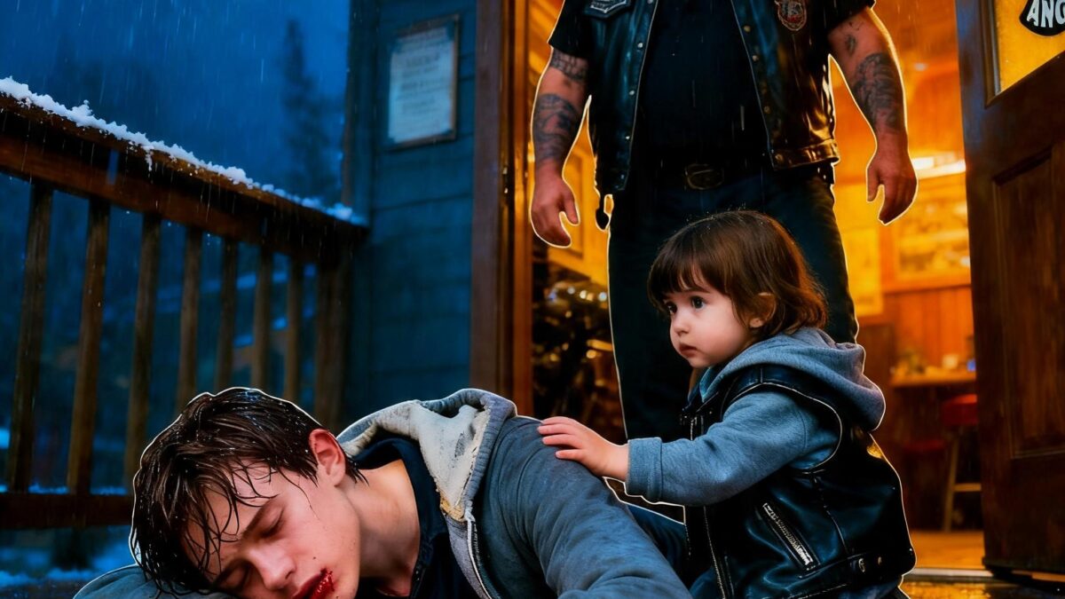 I CARRIED A BIKER’S TODDLER SIX MILES THROUGH AN ICE STORM—THEN SHE WHISPERED ONE NAME, AND TWO HUNDRED OUTLAWS TURNED TOWARD A LOCKED COUNTY OFFICE…