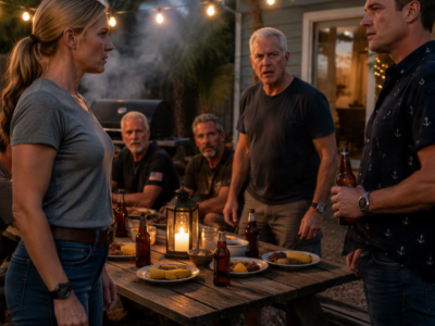 My Cousin Mocked My “Desk Job” at His Father’s Birthday BBQ—Then a Retired Navy SEAL Heard My Call Sign and Slowly Stood Up: “Say That Again…”