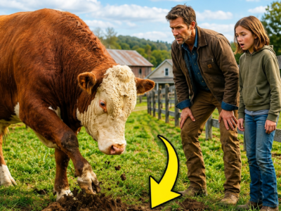 the stubborn ox kept digging at the same patch of dying pasture—then a struggling single father uncovered what his farm had been hiding for nearly a century