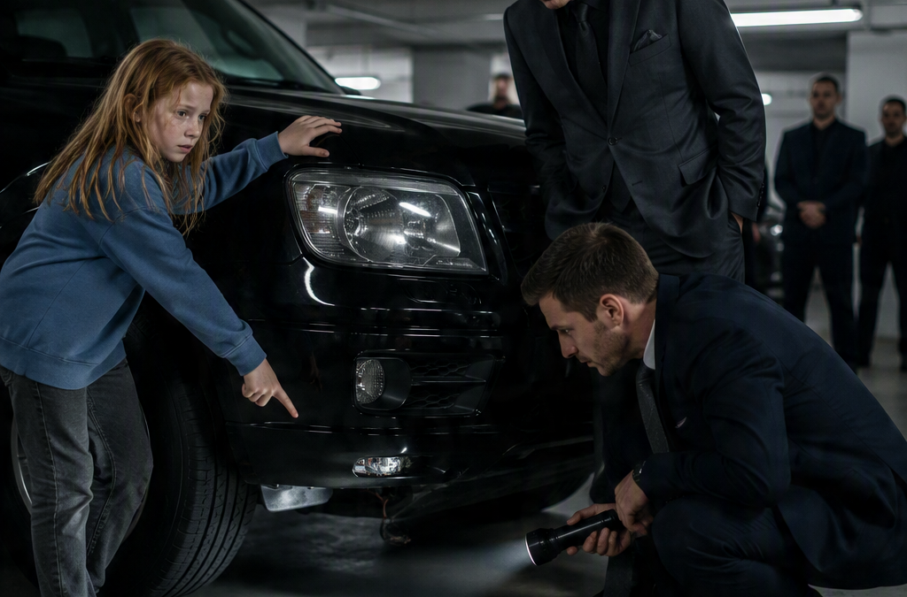 “Don’t Turn the Key,” the Little Girl Begged the Mafia Kingpin—Then She Pointed Beneath His SUV, and the Name She Whispered Made His Oldest Friend Go Pale
