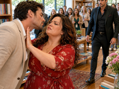 he tried to force a kiss on the plus-size bookstore owner—then the mafia king dragged him away, claimed her in front of every camera, and revealed he’d secretly written every love story she ever believed in
