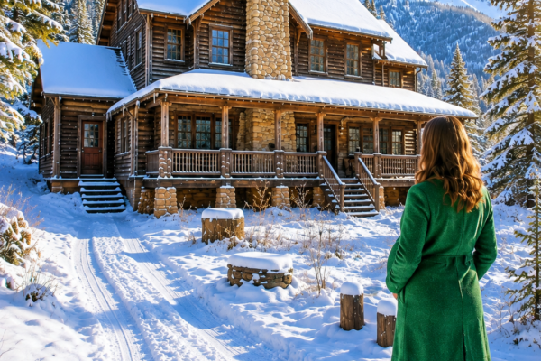 eight months pregnant and thrown into the snow by her husband, she fled to her late father’s abandoned mountain lodge—then she discovered why he had kept one room waiting for her