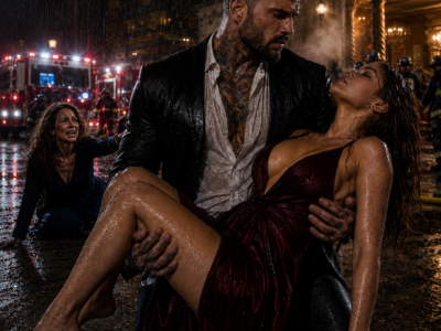 The billionaire carried his rumored mistress out of the burning hotel while his wife vanished inside, but months later a security camera caught one tiny detail on a woman nobody had identified…