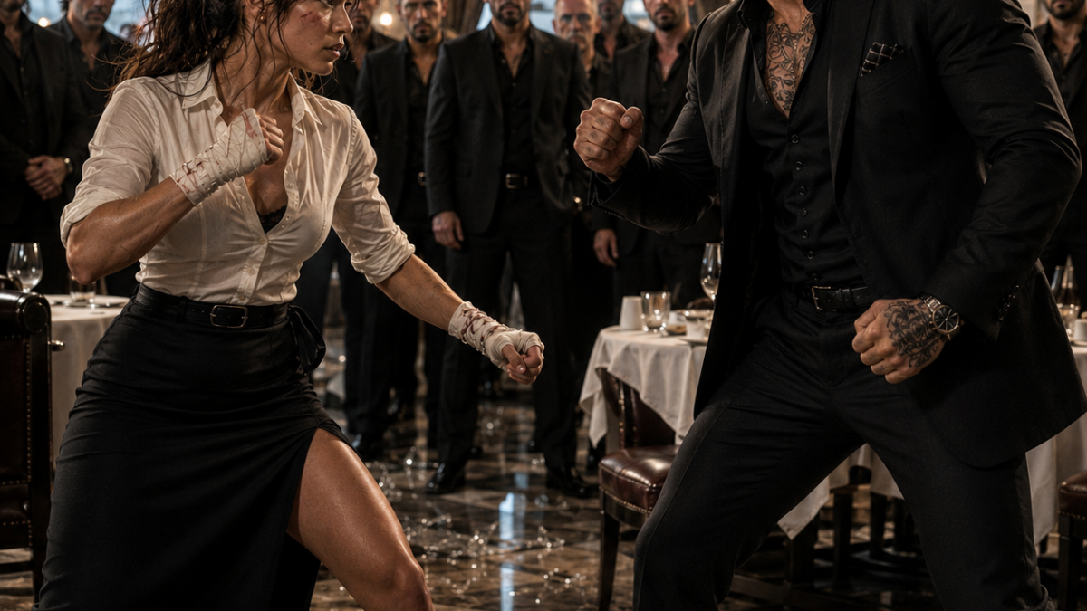The Mafia boss challenged a broke waitress to three rounds just to humble her, but when she removed her glove, one small object made his trusted lieutenant suddenly stop smiling…