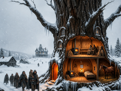 The Town Laughed at Their Home Inside a Hollow Tree Until the Blizzard Took Everything Else