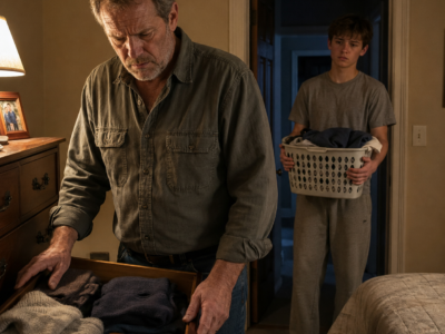 “They said the table is for family,” my son told me after I found him doing laundry at midnight, but the object hidden in my wife’s drawer made that cruelty look almost planned…