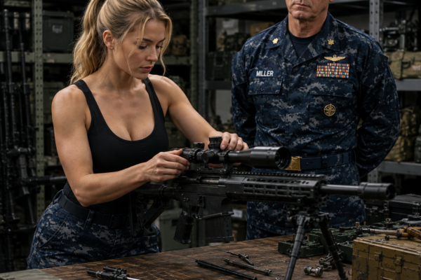 A General Threatened to End Her Career for Touching a Restricted Barrett .50, Then He Noticed the Four Numbers on Her Uniform and Suddenly Stopped Talking