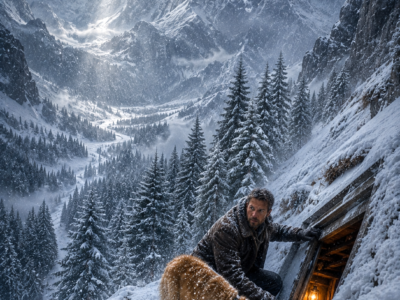 They Took Dad’s Farm and Threw Me Into the Blizzard—Then His OId Dog Led Me to a Door He Had Hidden Beneath the Mountain