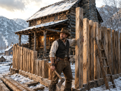 Neighbors Laughed When He Built a Second Wooden WalI Around His Cabin — Then the Coldest Night Proved What He Knew