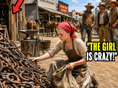 everyone mocked the widow’s daughter for hauling home rusted horseshoes—until the barn doors opened on the day the bank came for their ranch