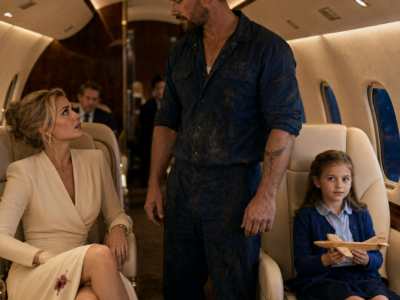 THE BILLIONAIRE CEO ORDERED THE “FILTHY MECHANIC” OUT OF FIRST CLASS—THEN BOTH PILOTS WENT DOWN, THE JET STARTED FALLING, AND HIS DAUGHTER WHISPERED TWO WORDS THAT SILENCED THE CABIN