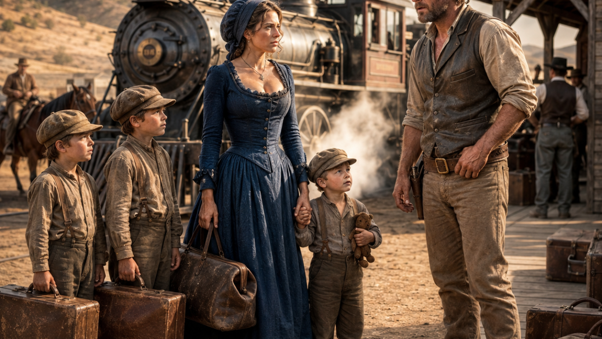 A Widow Arrived With Four Boys Expecting a Husband, But the Wyoming Rancher Swore He Never Sent for Her, Then Her Youngest Son Found Something Beneath a Locked Room…