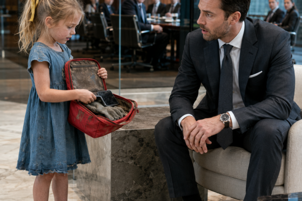 A SIX-YEAR-OLD GIRL CAME TO REPLACE HER SICK MOTHER AT WORK—BUT WHEN THE BILLIONAIRE FOUND A HIDDEN PHONE IN HER BAG, ONE FAMILIAR VOICE STOPPED THE ENTIRE BOARDROOM COLD