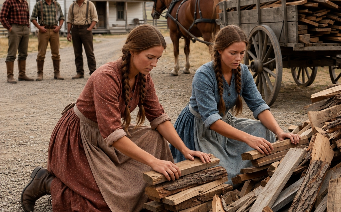 everyone laughed when the twin sisters hauled home the sawmill’s broken scrap wood — until strangers crossed montana just to open their barn