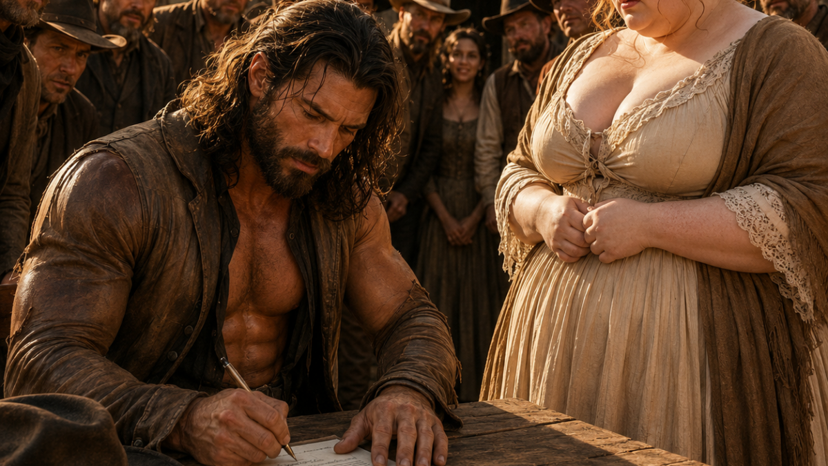 They humiliated the only bride nobody wanted, until the feared mountain man silently chose her, but when the broker saw what was tied to her old suitcase, he suddenly stopped smiling…