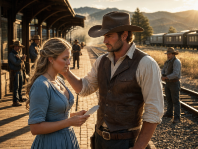She crossed the country to marry a man who rejected her within minutes, but when his family hurried away with her trunk, a silent rancher whispered, “They weren’t waiting for you…”
