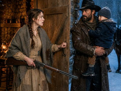 A broke Montana woman opened her door to a bleeding cowboy and his freezing son during a blizzard, but before sunrise she found one familiar name hidden in his saddlebag…