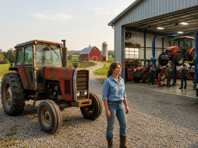 the bank abandoned a seized massey ferguson in her gravel yard—fourteen years later, the farmer they underestimated had built a $380,000 repair business