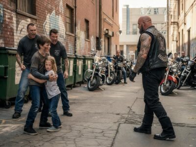 A HOMELESS BOY STOOD BETWEEN TWO TEENAGERS AND A BIKER’S TERRIFIED DAUGHTER UNTIL HE COLLAPSED — HOURS LATER, HER FATHER OPENED HIS BACKPACK AND STOPPED COLD…