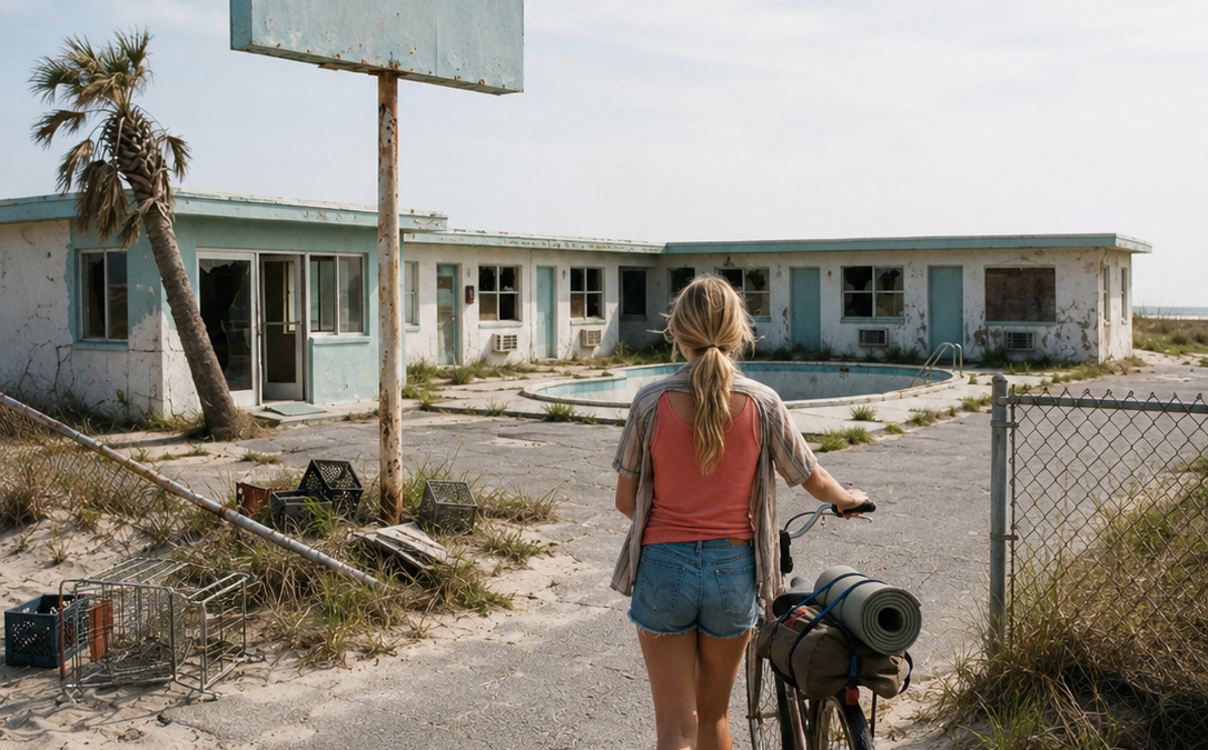 kicked out at eighteen with two trash bags, she bought a ruined motel for ten dollars—then room seven opened with her dead mother’s key