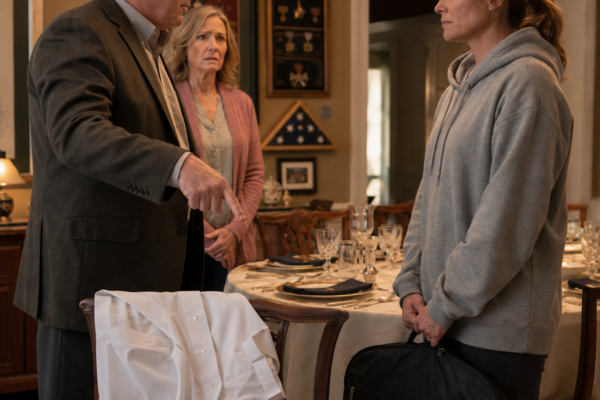 “You’ll Serve My Officers Tonight,” My Mother’s Retired Colonel Boyfriend Ordered, Smirking at My Hoodie, But When I Returned for Dinner Wearing What He Requested…