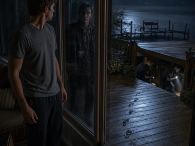Someone was swimming behind his family’s house after midnight, then a man whispered “I see you” through the glass, but police found one detail beneath the deck that changed what Ethan thought he had seen…