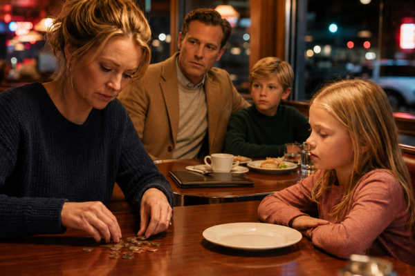A BILLIONAIRE’S SON SAW A STRUGGLING MOTHER SPLIT ONE CHRISTMAS DINNER WITH HER DAUGHTER—THEN HIS FATHER NOTICED THE CRUMPLED LETTER SHE TRIED TO HIDE