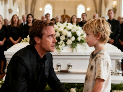 HE COLLAPSED BESIDE HIS WIFE’S COFFIN—UNTIL A HOMELESS BOY WHISPERED SHE WAS ALIVE AND OPENED HIS FIST TO REVEAL THE ONE THING THAT SHOULDN’T EXIST