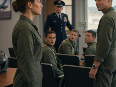 Her brother laughed when she entered the pilots’ briefing and told everyone she didn’t belong there, but the moment the command door opened, he noticed something that made him stop breathing…